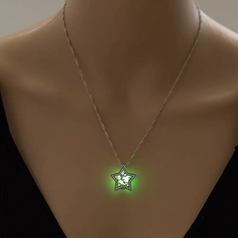 Glow In The Dark Fairy Star Silver Necklace